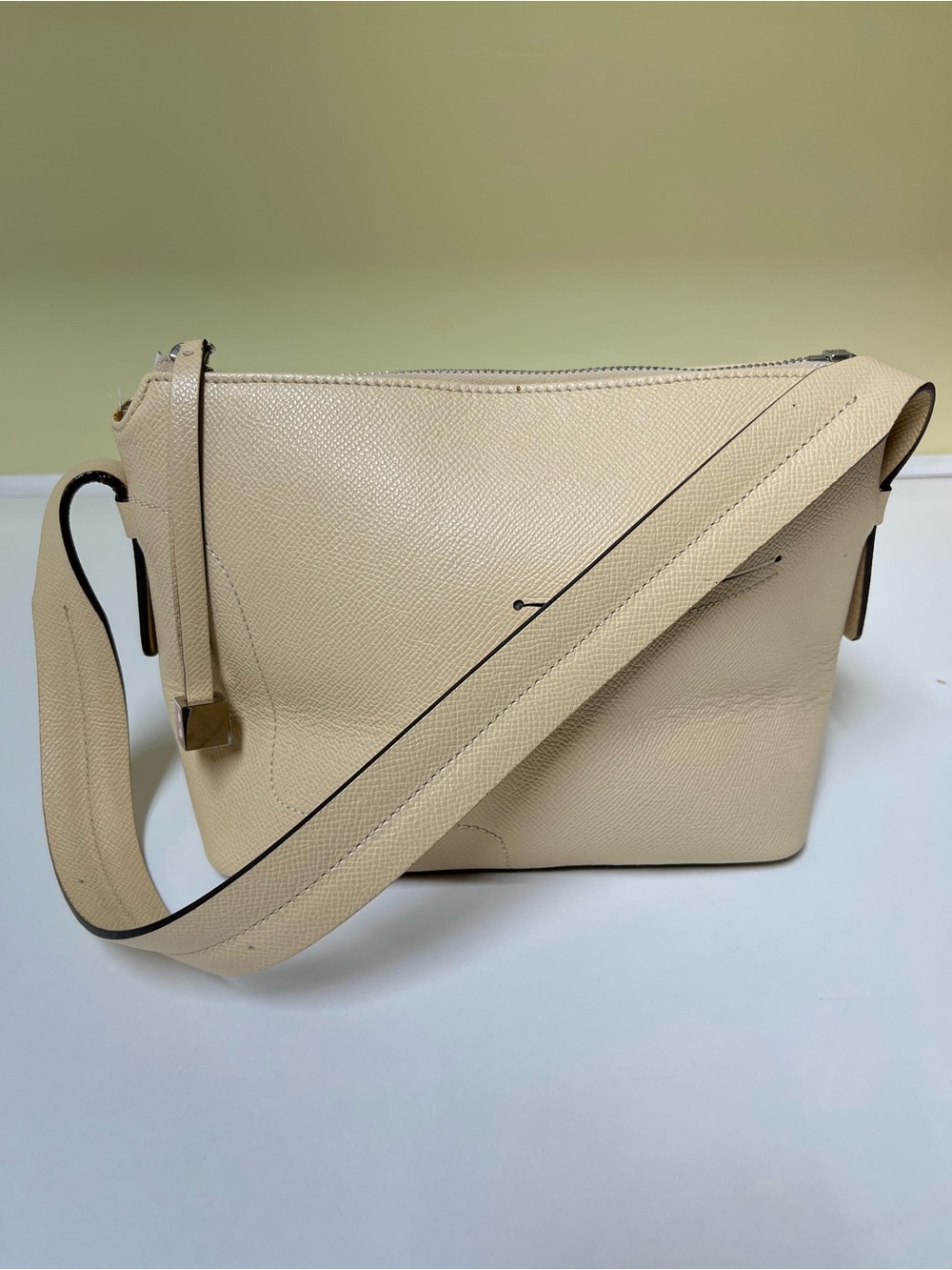 Bally “Brinella” Beige Cream Leather Small Handbag Shoulder Bag